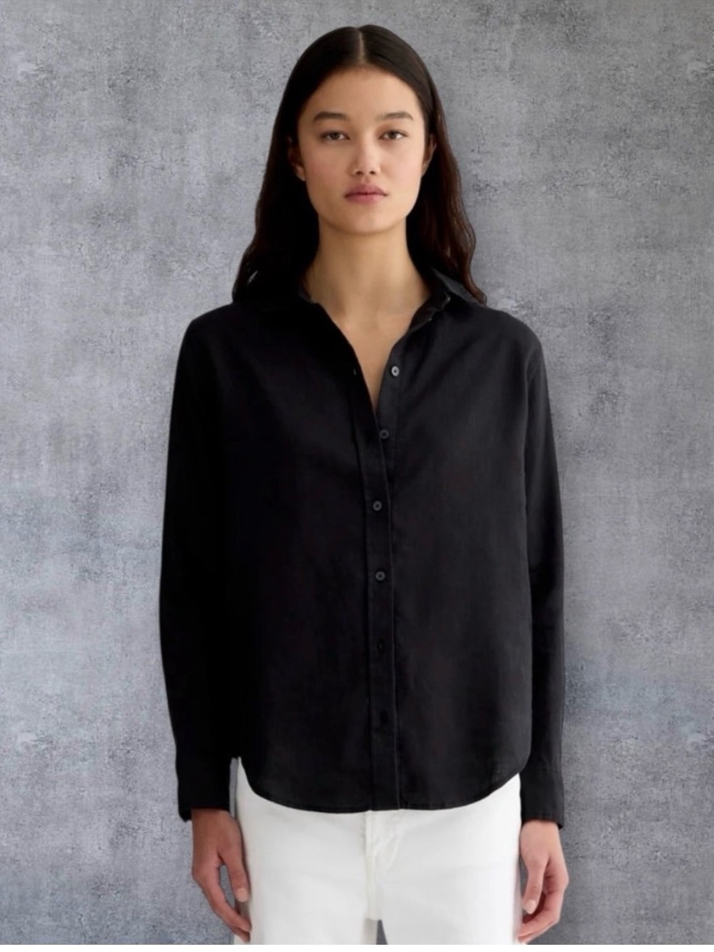 Everlane  Must Have Shirt in Linen, Black, Like New